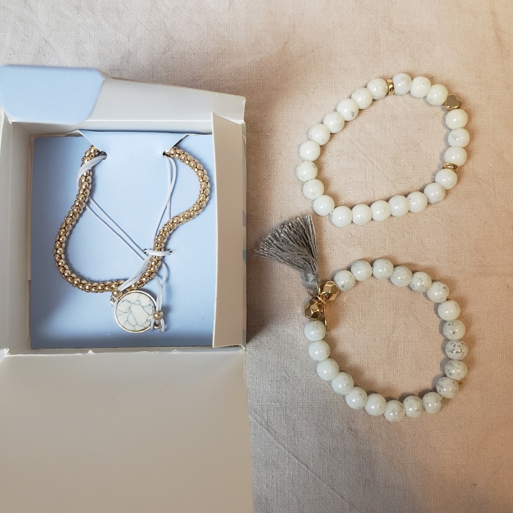 ♦️$15 ADD ON / BNIB Amelia Rue Cora 4-piece Bracelet Set Marble
